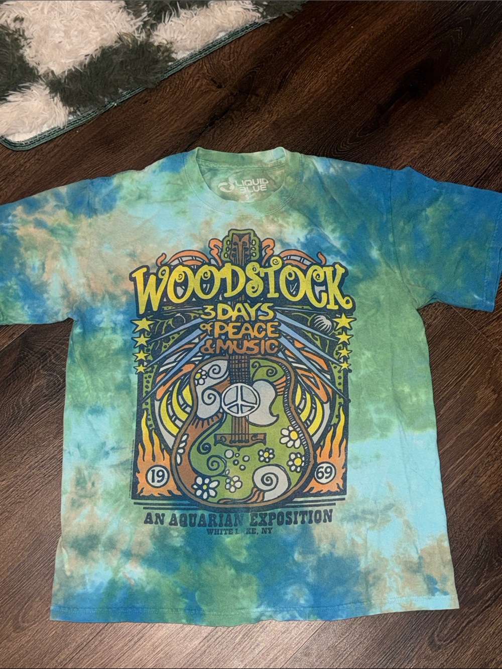 Liquid Blue Woodstock Tie-Dye Short Sleeve Tee in Blue, Green, Orange, Yellow